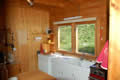 Chalet and garden in summer
